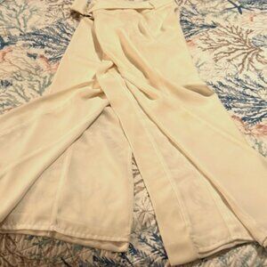 Gorgeous Cache -Dress Wide Leg Slit Pants - Off White Size 12
